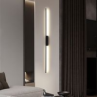 Black LED Wall Light Modern Metal Linear Wall Mounted Lamp Indoor Led Wall Sconce Lighting Long Strip Design Indoor Wall Lamp for Living Room Bedroom Porch Hallway Bathroom Bedside Lightinthebox - thumbnail