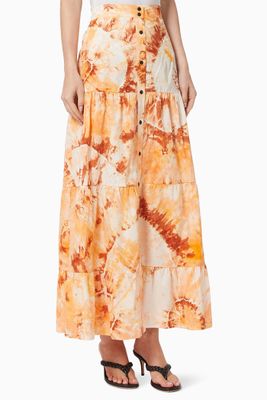 Tie-dye Cotton Maxi Skirt Tie-dye Cotton Maxi Skirt