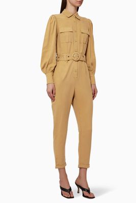 Illusion Belted Jumpsuit