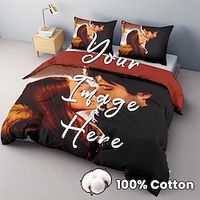 Personalized Valentine's Day Duvet Cover Set - Custom Printed Bedding Set for a Romantic Bedroom Lightinthebox - thumbnail