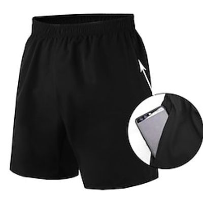 Men's Athletic Shorts Active Shorts Basketball Shorts Going out Weekend Breathable Quick Dry Pocket Elastic Waist Straight Leg Plain Knee Length Gymnatics Activewear Black Lightinthebox
