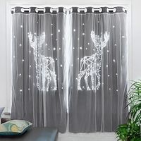 Blackout Curtain for Bedroom,Sheer Drapes with Grommet Top Treatments Decoration for Nursery Windows, ELK Bell Hollow-Out Design for Kids Baby Room,1 Panel Lightinthebox - thumbnail