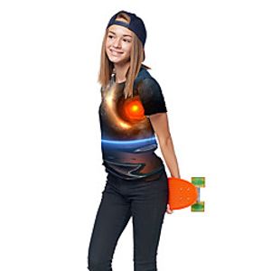 Kids Girls' T shirt Tee Short Sleeve 3D Print Galaxy Unisex Print Black Children Tops Summer Active Daily Wear Halloween Regular Fit 3-12 Years Lightinthebox