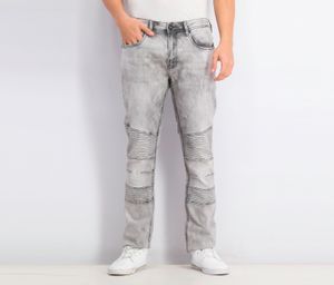 Mens Skinny Fit Max-x Stretch Moto Jeans  Black Wash