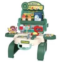 Little Story Role Play Shopkeeper Supermarket Toy Set School Bag 36 Pcs - Green 3 - In - 1 Mode LS_RPSB_SMGR