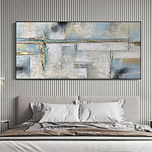 Handmade Oil Painting Canvas Wall Art Decoration Minimalist Style Abstract Gold Foil for Home Decor Stretched Frame Hanging Painting Lightinthebox