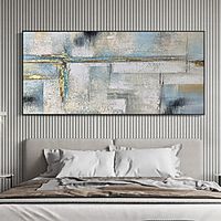 Handmade Oil Painting Canvas Wall Art Decoration Minimalist Style Abstract Gold Foil for Home Decor Stretched Frame Hanging Painting Lightinthebox - thumbnail