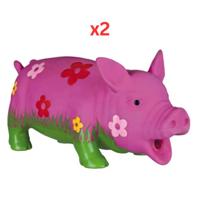 Trixie Pig Latex Toy For Dogs 20cm (Pack of 2)