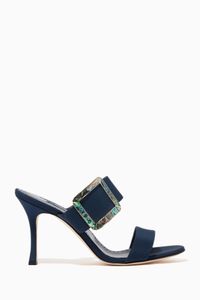 Gable Mother of Pearl Mules in Silk