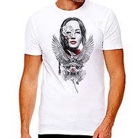Men's Unisex Tee T shirt Hot Stamping Graphic Prints Bird Human face Plus Size Print Short Sleeve Casual Tops Cotton Basic Designer Big and Tall White miniinthebox - thumbnail