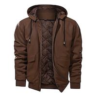 Men's Faux Leather Coat Motorcycle Jacket With Detachable Hood Vintage Casual Winter Bomber PU Waterproof Jacket Coats Lightinthebox - thumbnail