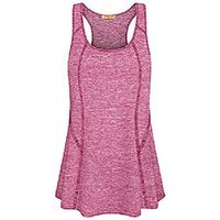 racerback tank tops for women, ladies crew neck sleeveless casual run shirts with curved hem long length loose fit liner tees workout activewear tunic pink xl Lightinthebox - thumbnail