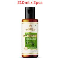 Khadi Organique Henna Tulsi Extra Conditiong Hair Cleanser( SLS & Paraben Free) 210ml (Pack Of 2)