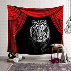 Circus Curtain Wall Tapestry Art Decor Blanket Curtain Hanging Home Bedroom Living Room Decoration Polyester Tiger miniinthebox