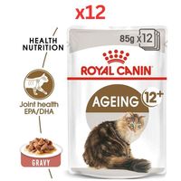 Royal Canin Feline Health Nutrition Ageing 12+ Adult Gravy Wet Food Pouches Cat Food