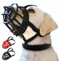 Anti-Bite Pet Muzzles Black Red Soft Rubber