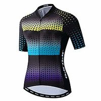 women's cycling jersey short sleeve bike biking shirts full zipper bicycle tops cycling clothes pockets reflective blue yellow size l Lightinthebox - thumbnail
