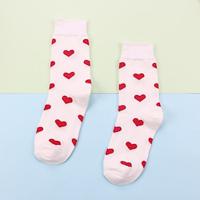 Women's Crew Socks Work Daily Holiday Heart Cotton Casual Vintage Retro Casual / Daily Sports 1 Pair Lightinthebox