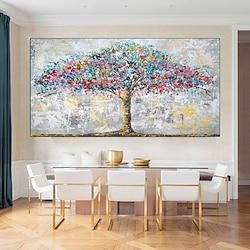 Abstract Blossom Tree Oil Painting hand painted Blooming Colorful Tree painting On Canvas hand painted Plant Floral Artwork Landscape painting landscape painting Bohemian Wall Decor Lightinthebox