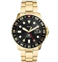 Fossil Blue GMT Gold-Tone Stainless Steel Watch-FS5990