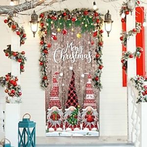 Christmas Gnome person Door Covers Xmas Decoration Backdrop Door Banner for Front Door Farmhouse Christmas Holiday Party Decor Supplies Lightinthebox