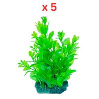 Aquarium Plastic Plant - M404-W7XH13 Cm Pack Of 5