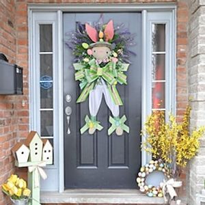 Easter Wreath with Bunny Plant Vine, Door Wreath with Bunny and Plant Vine, Wall Wreath Natural Decoration for Easter and Spring, Cosplay Holiday Pendant Ornament Decortion Lightinthebox
