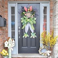 Easter Wreath with Bunny Plant Vine, Door Wreath with Bunny and Plant Vine, Wall Wreath Natural Decoration for Easter and Spring, Cosplay Holiday Pendant Ornament Decortion Lightinthebox - thumbnail