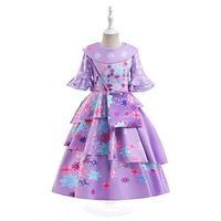 Kids Little Girls' Dress Flower Skater Dress Party Daily Print Purple Midi Half Sleeve Princess Cute Dresses Children's Day Spring Summer Slim 3-10 Years Lightinthebox - thumbnail