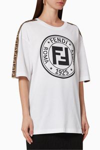 FF Logo Tape Stamp Oversized Cotton T-Shirt FF Logo Tape Stamp Oversized Cotton T-Shirt
