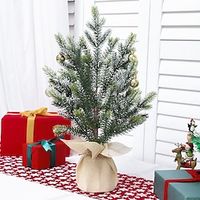Tabletop Christmas Tree with Pine Cones and Cloth Bag Base for Indoor and Outdoor Holiday Decoration Christmas Decorations Easy Assembly miniinthebox - thumbnail