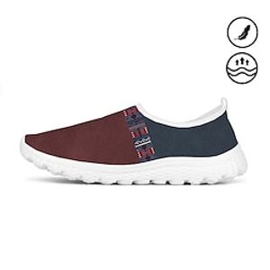 Men's Western Retro Ethnic Style Graphic Print Contrast Color Soft, Breathable and Light Slip-On Fly Knit Sneakers Lightinthebox