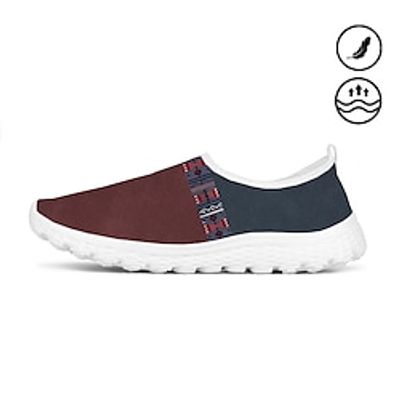 Men's Western Retro Ethnic Style Graphic Print Contrast Color Soft, Breathable and Light Slip-On Fly Knit Sneakers Lightinthebox