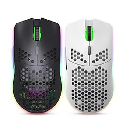 T66 2.4G Wireless MOUSE Lightweight Design Cellular RGB Glow 6 Button Mouse miniinthebox
