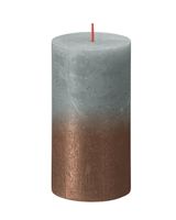 Bolsius Sunset Medium Rustic Pillar Candle, Eucalyptus Green & Copper Medium Bolsius Sunset Medium Rustic Pillar Candle, Eucalyptus Green & Copper Medium