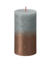 Bolsius Sunset Medium Rustic Pillar Candle, Eucalyptus Green & Copper Medium - thumbnail