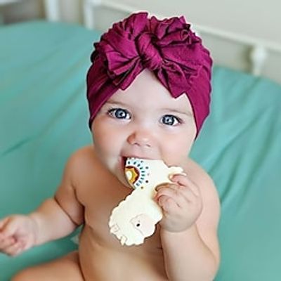 4PCS Random Kids Hair Knotted Bow Hat for Children Newborn Pure Cotton Pullover Beanies for Baby miniinthebox