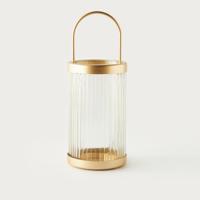 Textured Glass Lantern with Handle
