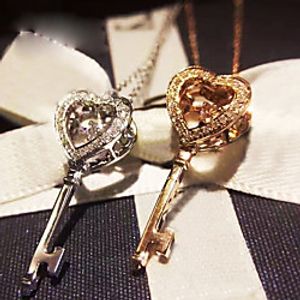 Women's Clear AAA Cubic Zirconia Pendant Necklace Monogram Keys Artistic Unique Design Fashion Brass Rose Gold Silver 50 cm Necklace Jewelry 1pc For Prom Birthday Party Festival miniinthebox