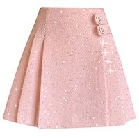 Women's A Line Sparkly Skirt Above Knee Polyester Black White Pink Skirts Spring   Fall Sequins Ruched Patchwork Lined Fashion Sparkle  Shine Homecoming Casual Daily S M L Lightinthebox - thumbnail