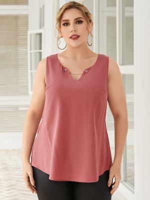 YOINS Plus Size V-neck Sleeveless Tank Top YOINS Plus Size V-neck Sleeveless Tank Top