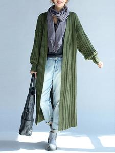 Long Sleeves Long Knitted Cardigan