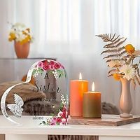 Acrylic Heart Plaque Acrylic Sisters Ornament Gift Holiday Accessory Birthday Party Supplies Birthday Gift Art Craft Ornament Gift Home Decor Memorial Gift Table Centerpieces Remembrance Dcor Lightinthebox