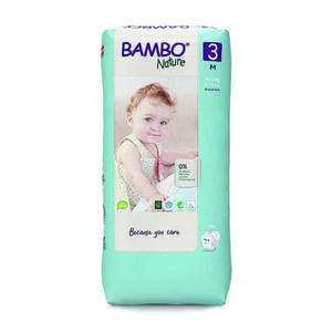 Bambo Nature Eco-Friendly Diapers, Size 3, 4-8kg MEGA PACK (156 diapers) Tall Pack