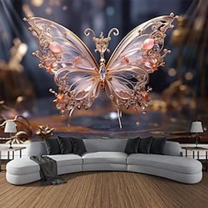 Animal Butterfly Glass Hanging Tapestry Wall Art Large Tapestry Mural Decor Photograph Backdrop Blanket Curtain Home Bedroom Living Room Decoration miniinthebox