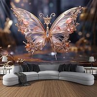 Animal Butterfly Glass Hanging Tapestry Wall Art Large Tapestry Mural Decor Photograph Backdrop Blanket Curtain Home Bedroom Living Room Decoration miniinthebox - thumbnail