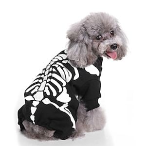 Dog Cat Costume Skull Cosplay Fashion Party Halloween Winter Dog Clothes for Girl and Boy Dog Polyster Cotton S M L XL,Skeleton Element for Hallow Mexican Day Of The Dead Lightinthebox