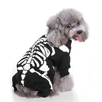 Dog Cat Costume Skull Cosplay Fashion Party Halloween Winter Dog Clothes for Girl and Boy Dog Polyster Cotton S M L XL,Skeleton Element for Hallow Mexican Day Of The Dead Lightinthebox - thumbnail