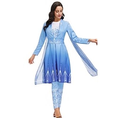 Frozen Frozen Princess Elsa Outfits Women's Movie Cosplay Cosplay Blue Dress Pants Belt Masquerade Polyester miniinthebox
