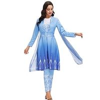 Frozen Frozen Princess Elsa Outfits Women's Movie Cosplay Cosplay Blue Dress Pants Belt Masquerade Polyester miniinthebox - thumbnail